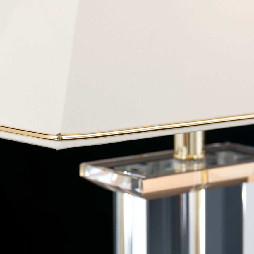 Bordlampe i krystal VERONIQUE 1xE27/60W/230V cremefarvet/guldfarvet