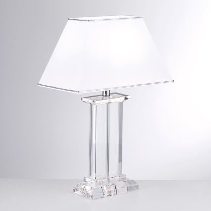 Bordlampe i krystal VERONIQUE 1xE27/60W/230V hvid/krom