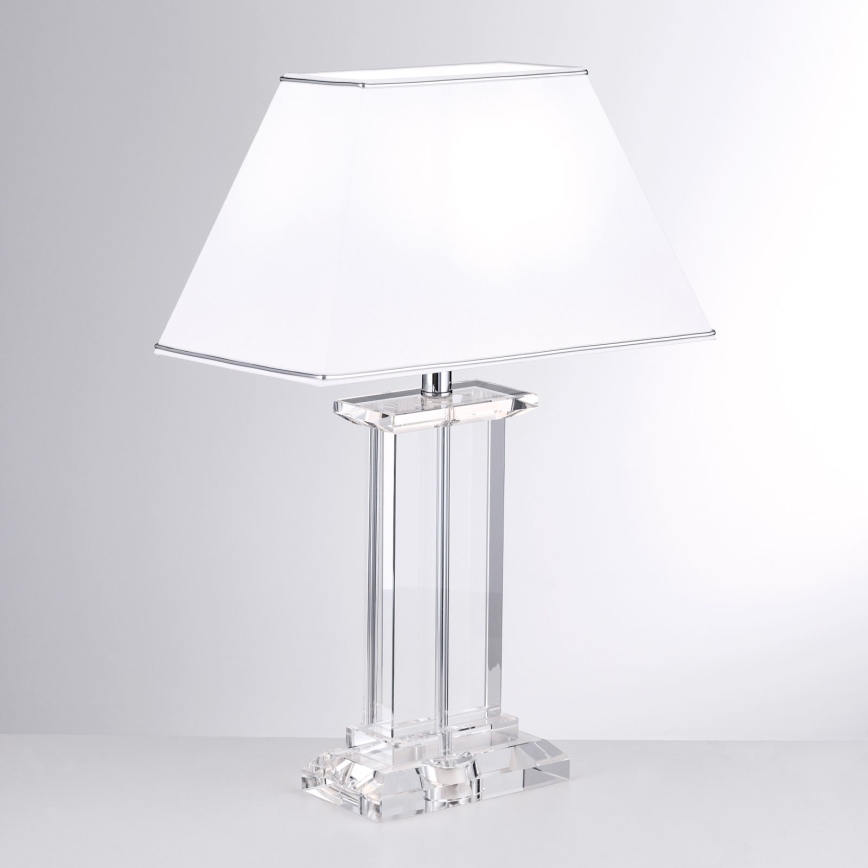 Bordlampe i krystal VERONIQUE 1xE27/60W/230V hvid/krom