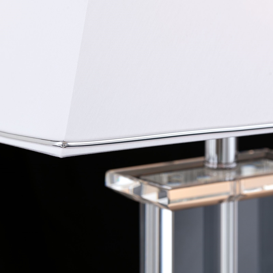 Bordlampe i krystal VERONIQUE 1xE27/60W/230V hvid/krom