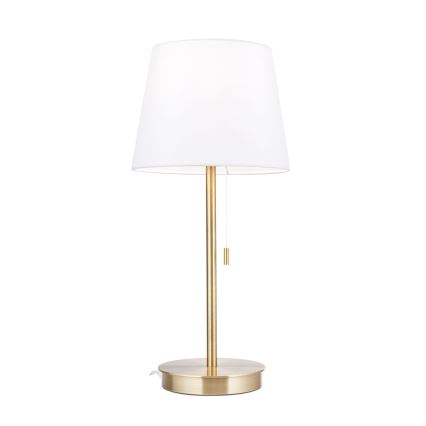 Bordlampe med USB-port LUDWIG 1xE27/40W/230V 50 cm hvid/guldfarvet