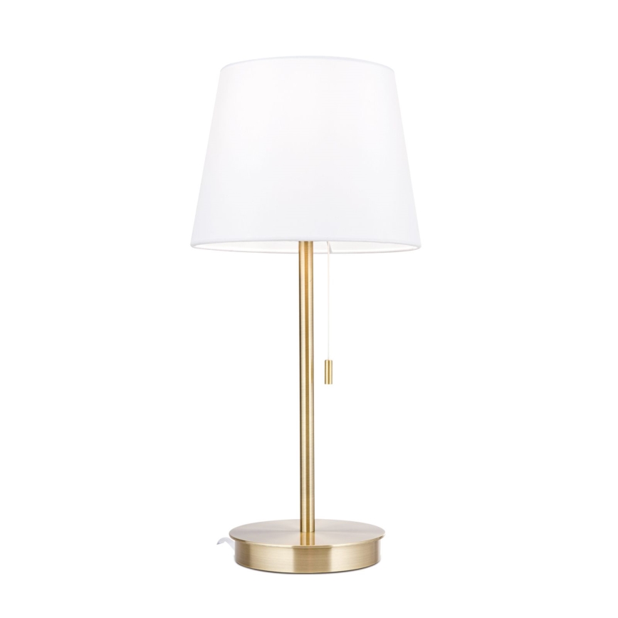 Bordlampe med USB-port LUDWIG 1xE27/40W/230V 50 cm hvid/guldfarvet