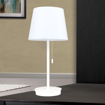 Bordlampe med USB-port LUDWIG 1xE27/40W/230V 50 cm hvid