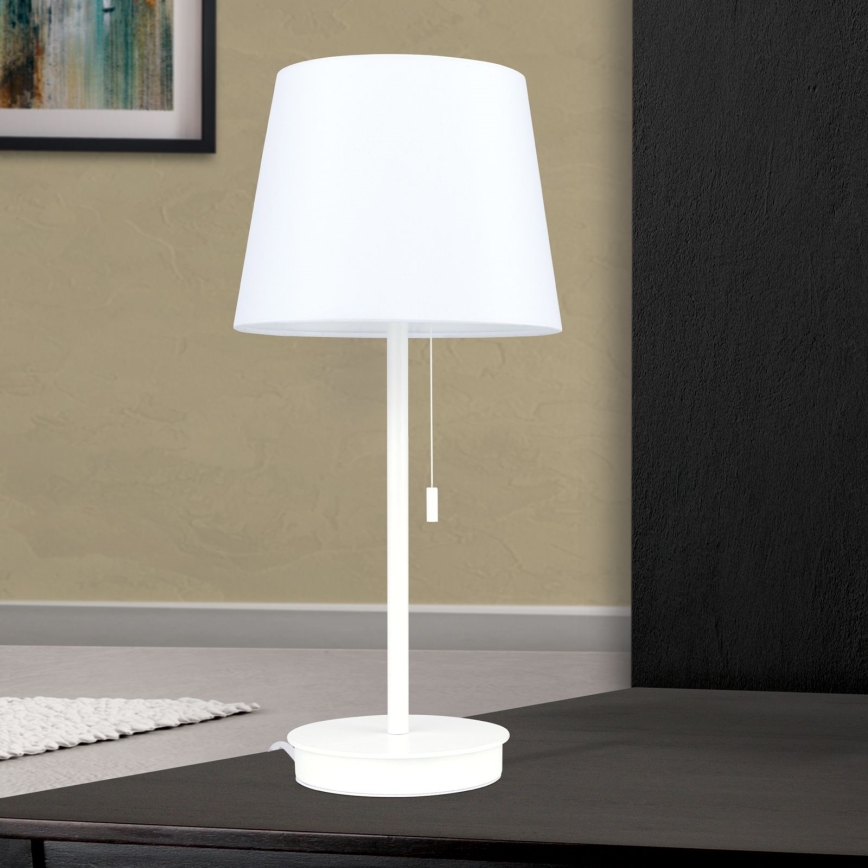 Bordlampe med USB-port LUDWIG 1xE27/40W/230V 50 cm hvid