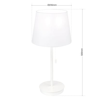 Bordlampe med USB-port LUDWIG 1xE27/40W/230V 50 cm hvid
