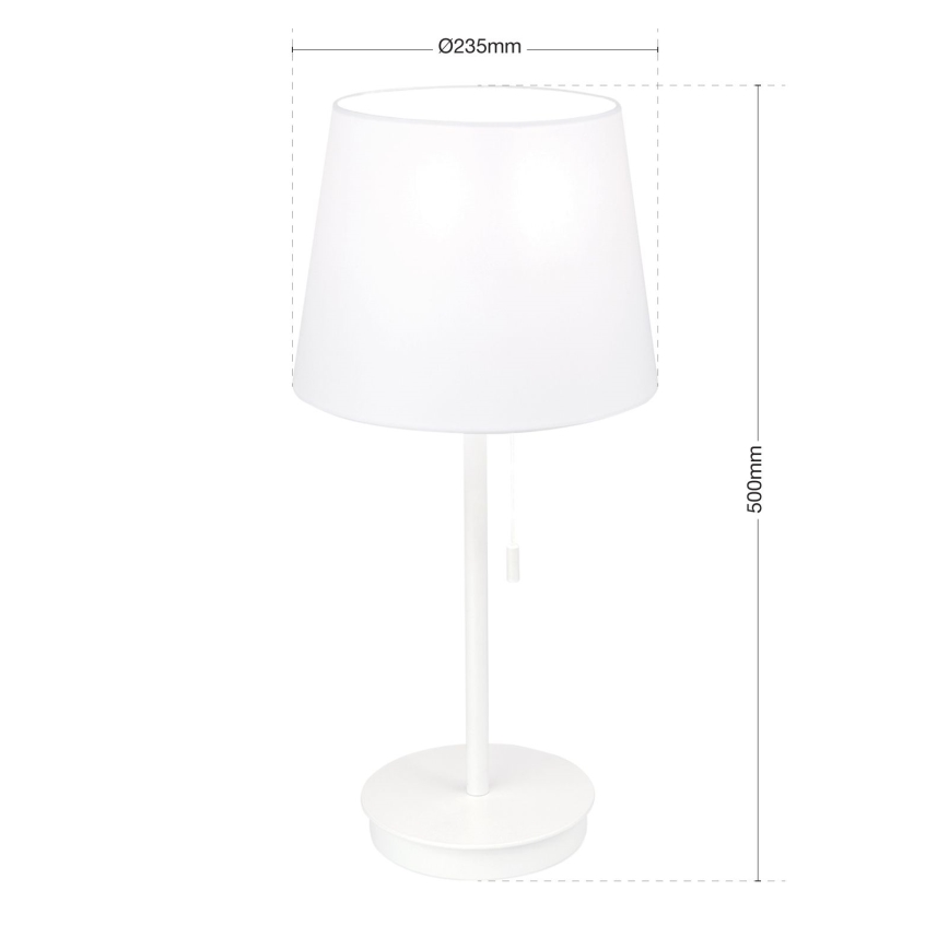 Bordlampe med USB-port LUDWIG 1xE27/40W/230V 50 cm hvid