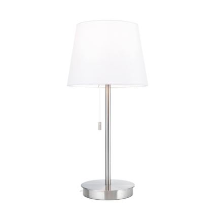 Bordlampe med USB-port LUDWIG 1xE27/40W/230V 50 cm hvid/mat krom