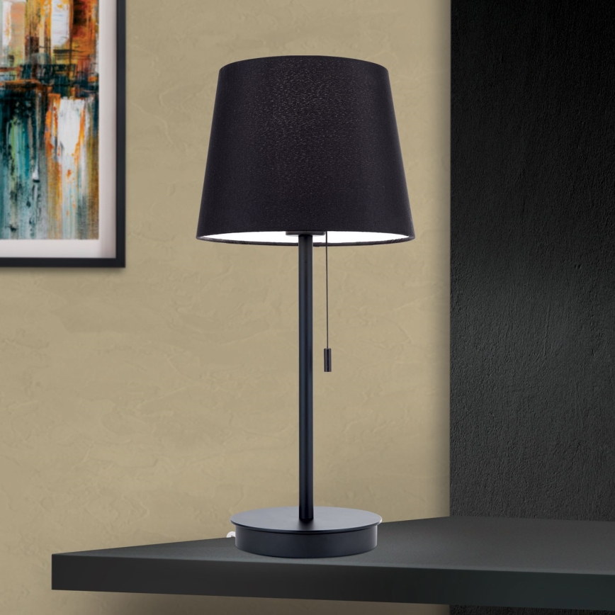 Bordlampe med USB-port LUDWIG 1xE27/40W/230V 50 cm sort