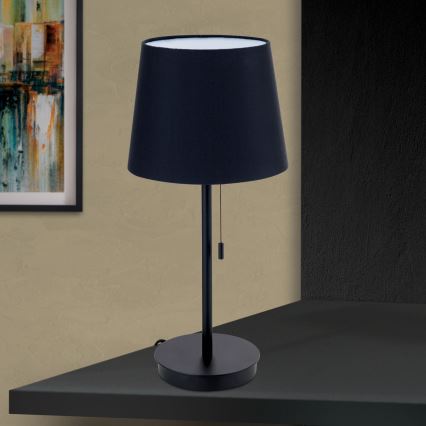 Bordlampe med USB-port LUDWIG 1xE27/40W/230V 50 cm sort