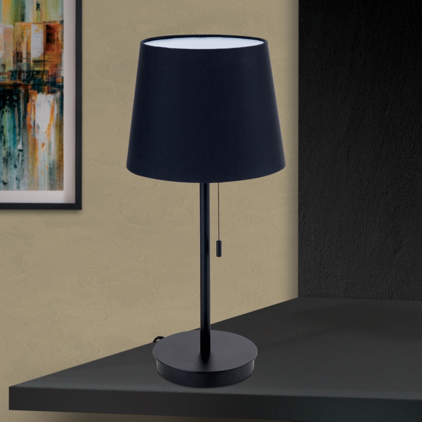 Bordlampe med USB-port LUDWIG 1xE27/40W/230V 50 cm sort