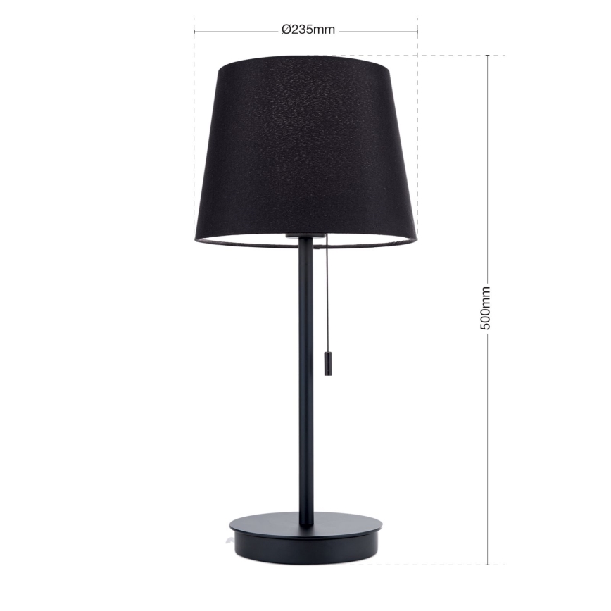 Bordlampe med USB-port LUDWIG 1xE27/40W/230V 50 cm sort
