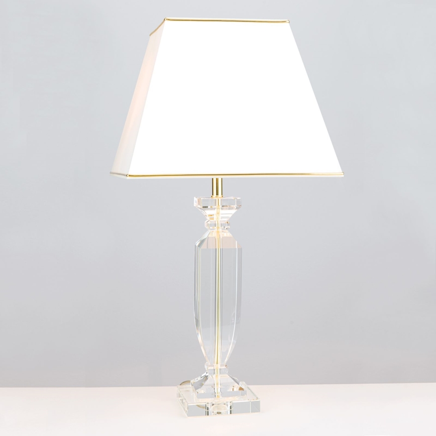 Bordlampe i krystal POKAL 1xE27/60W/230V cremefarvet/transparent