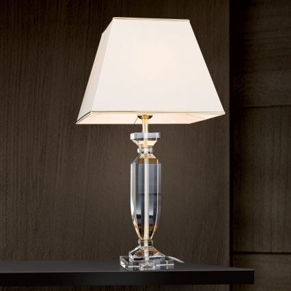 Bordlampe i krystal POKAL 1xE27/60W/230V cremefarvet/transparent
