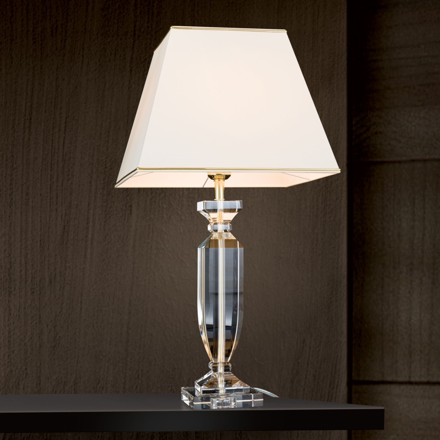 Bordlampe i krystal POKAL 1xE27/60W/230V cremefarvet/transparent