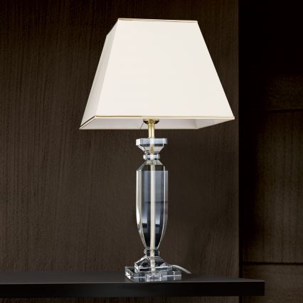 Bordlampe i krystal POKAL 1xE27/60W/230V cremefarvet/transparent