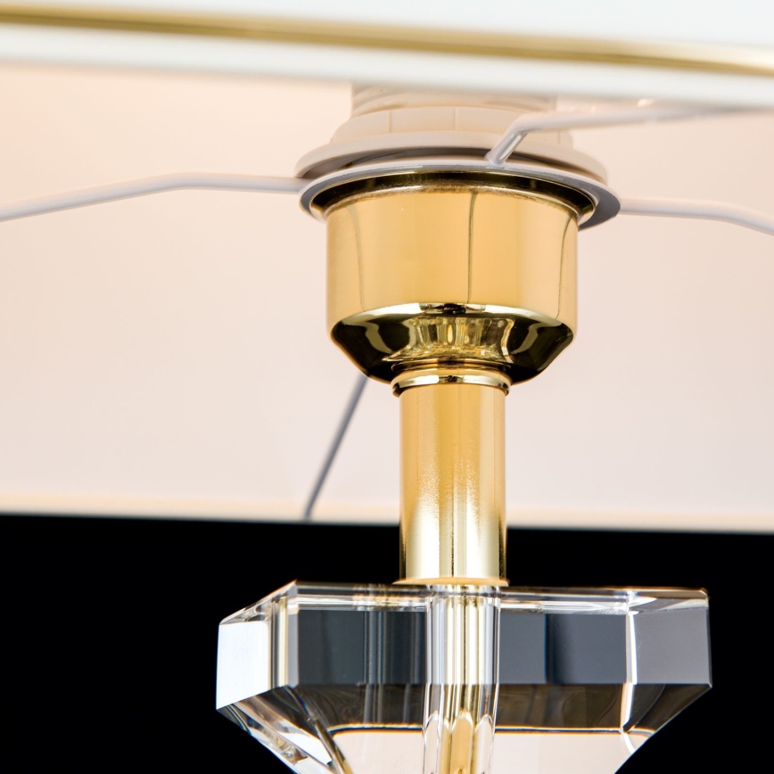 Bordlampe i krystal POKAL 1xE27/60W/230V cremefarvet/transparent