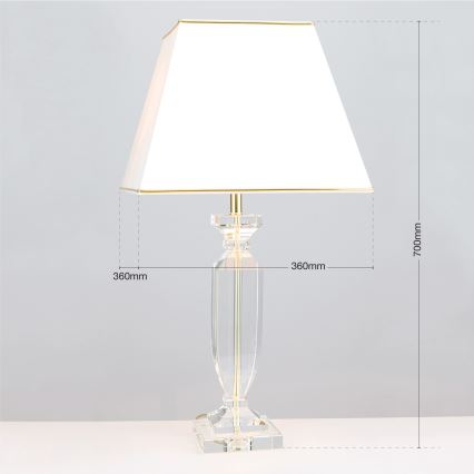 Bordlampe i krystal POKAL 1xE27/60W/230V cremefarvet/transparent