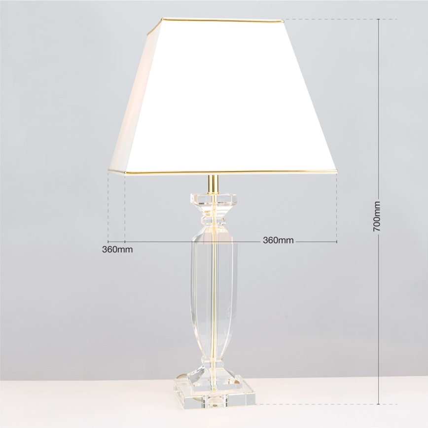 Bordlampe i krystal POKAL 1xE27/60W/230V cremefarvet/transparent