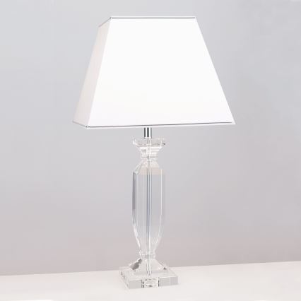 Bordlampe i krystal POKAL 1xE27/60W/230V hvid/transparent