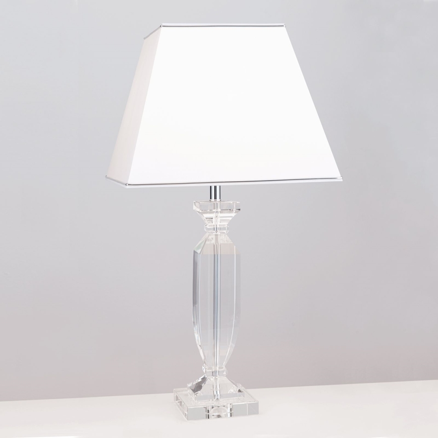 Bordlampe i krystal POKAL 1xE27/60W/230V hvid/transparent