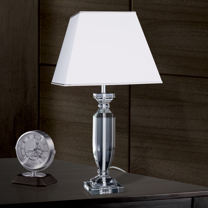 Bordlampe i krystal POKAL 1xE27/60W/230V hvid/transparent