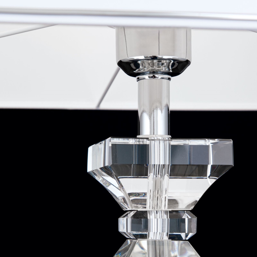 Bordlampe i krystal POKAL 1xE27/60W/230V hvid/transparent