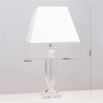 Bordlampe i krystal POKAL 1xE27/60W/230V hvid/transparent
