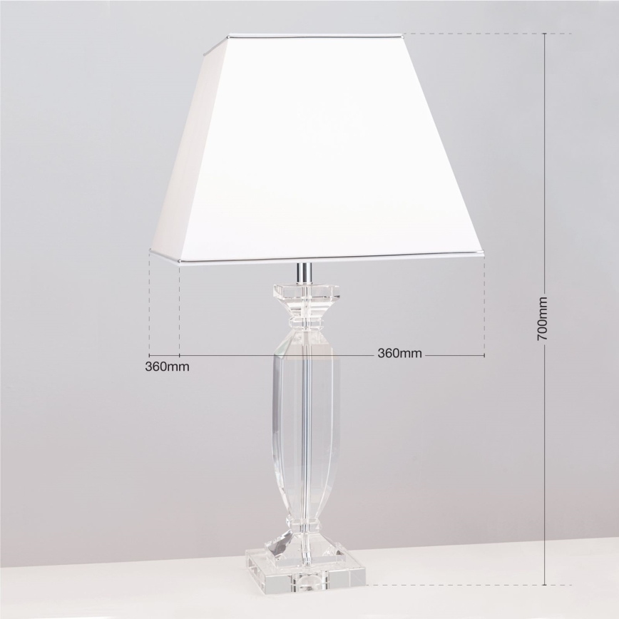Bordlampe i krystal POKAL 1xE27/60W/230V hvid/transparent
