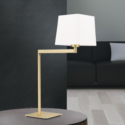 Bordlampe CARLTON 1xE27/40W/230V hvid/guldfarvet