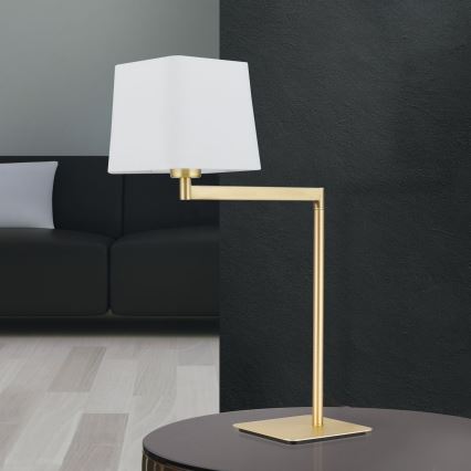 Bordlampe CARLTON 1xE27/40W/230V hvid/guldfarvet