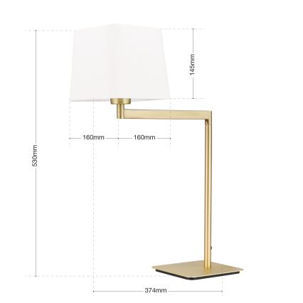 Bordlampe CARLTON 1xE27/40W/230V hvid/guldfarvet
