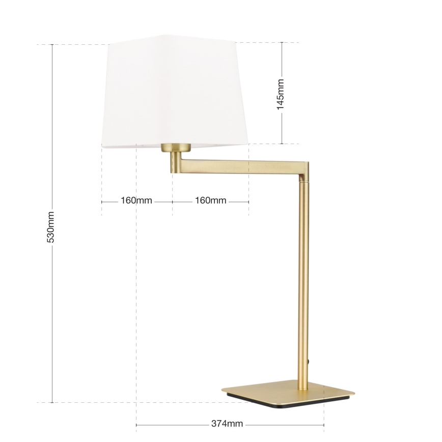 Bordlampe CARLTON 1xE27/40W/230V hvid/guldfarvet