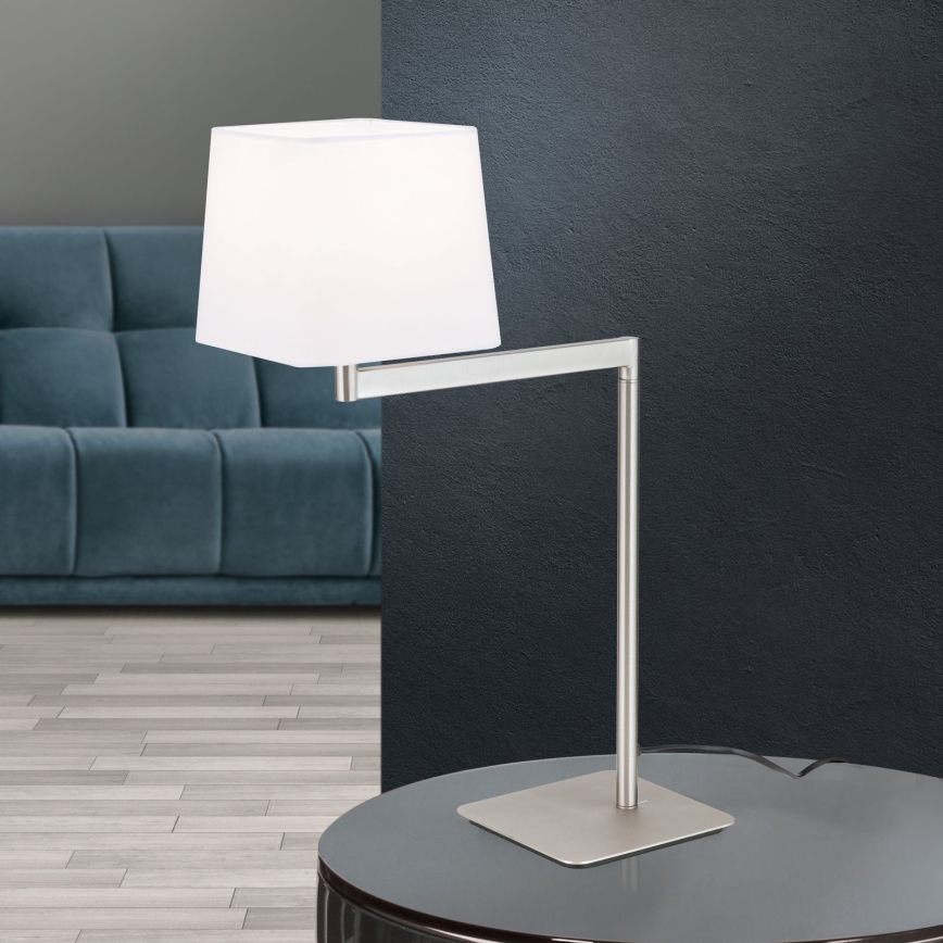Bordlampe CARLTON 1xE27/40W/230V hvid/mat krom