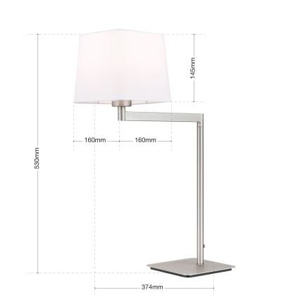Bordlampe CARLTON 1xE27/40W/230V hvid/mat krom