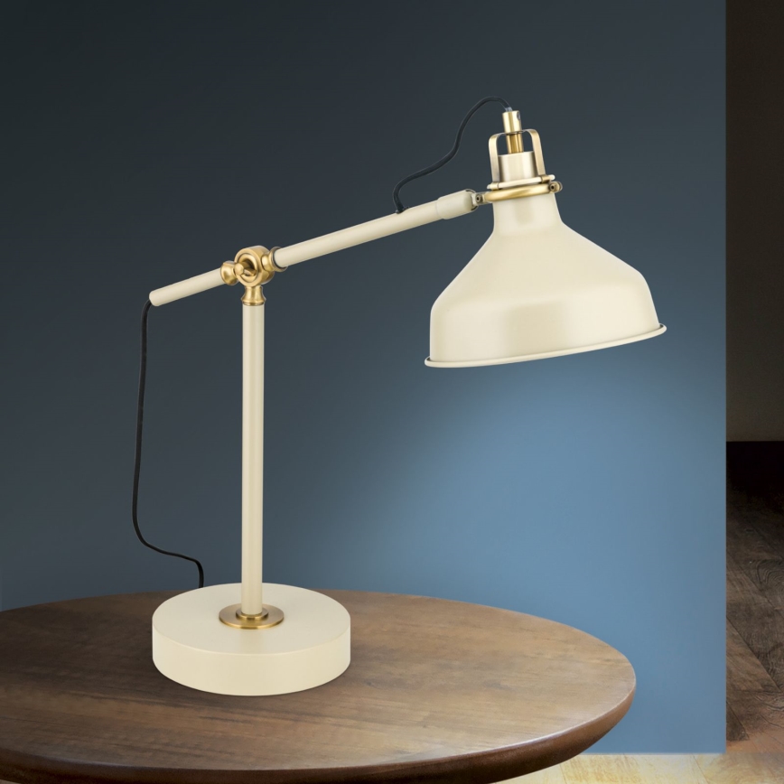 Bordlampe SCHILLER 1xE27/40W/230V cremefarvet/bronze