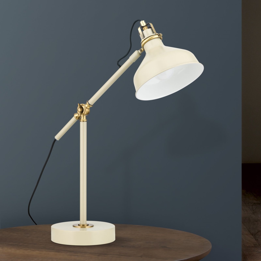 Bordlampe SCHILLER 1xE27/40W/230V cremefarvet/bronze