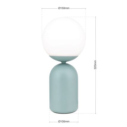 Bordlampe STANLEY 1xE14/25W/230V keramik/mintgrøn