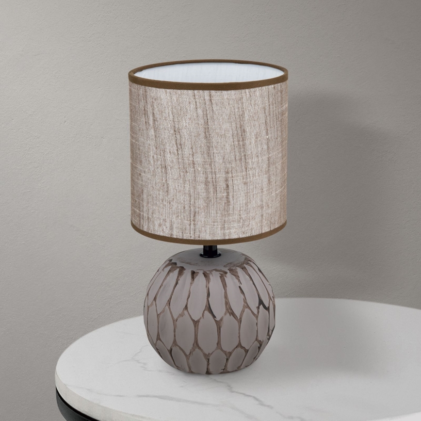 Bordlampe PINIA 1xE14/25W/230V keramik beige/grå