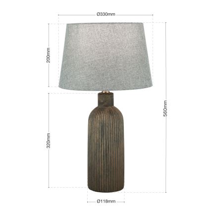 Bordlampe ORCHID 1xE27/40W/230V keramik brun/grå