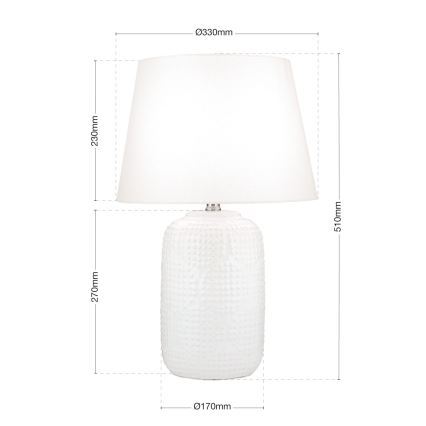 Bordlampe CORAL 1xE27/40W/230V keramik/hvid