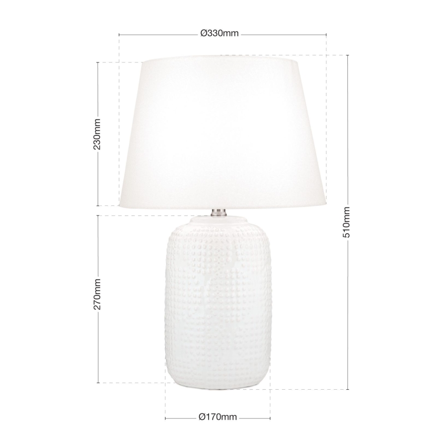 Bordlampe CORAL 1xE27/40W/230V keramik/hvid