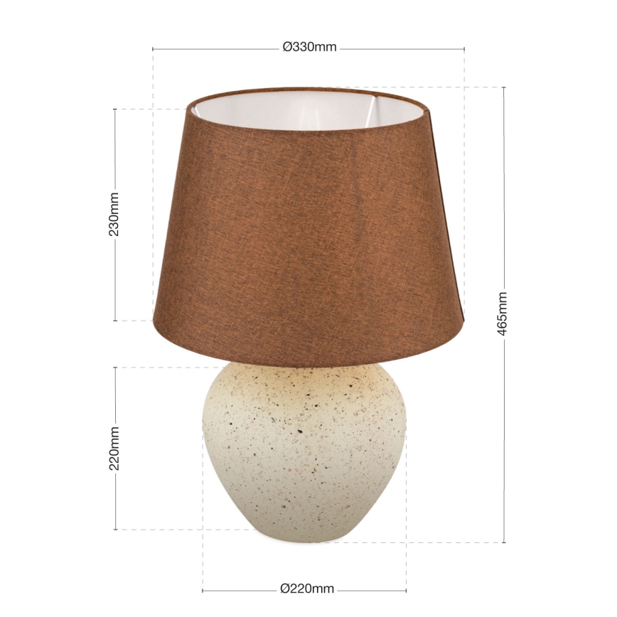 Bordlampe MASAI 1xE27/40W/230V keramik brun/beige