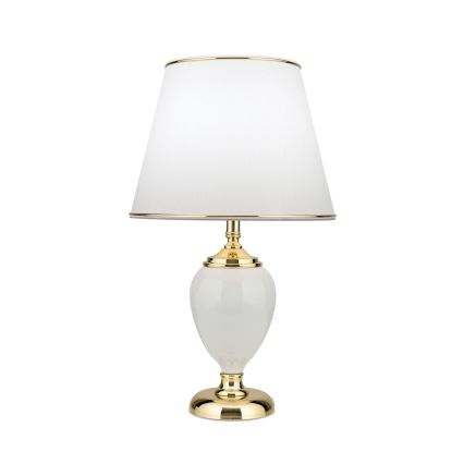Bordlampe OVUM 1xE27/40W/230V 48 cm keramik hvid/guldfarvet