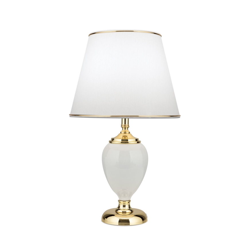 Bordlampe OVUM 1xE27/40W/230V 48 cm keramik hvid/guldfarvet