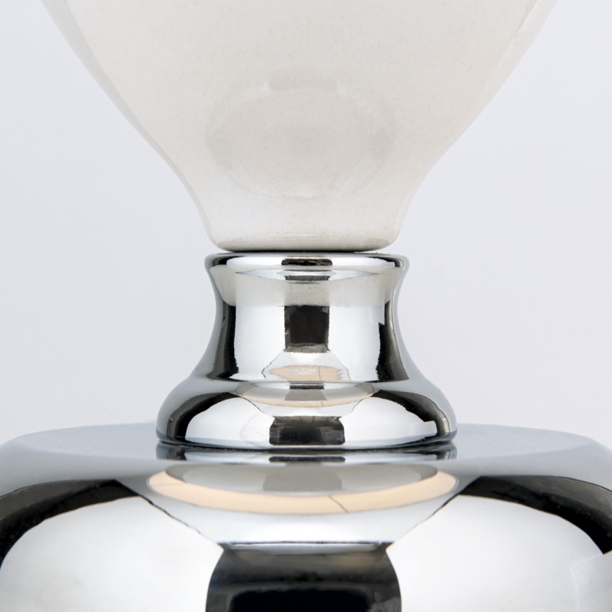 Bordlampe OVUM 1xE27/40W/230V 48 cm keramik hvid/skinnende krom