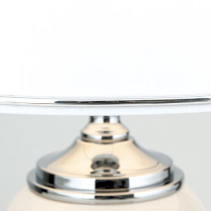 Bordlampe OVUM 1xE27/40W/230V 48 cm keramik hvid/skinnende krom