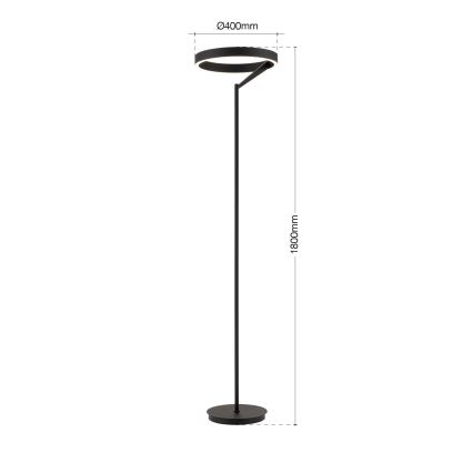 Dæmpbar LED-gulvlampe KOLK LED/40W/230V 2700/4000K sort