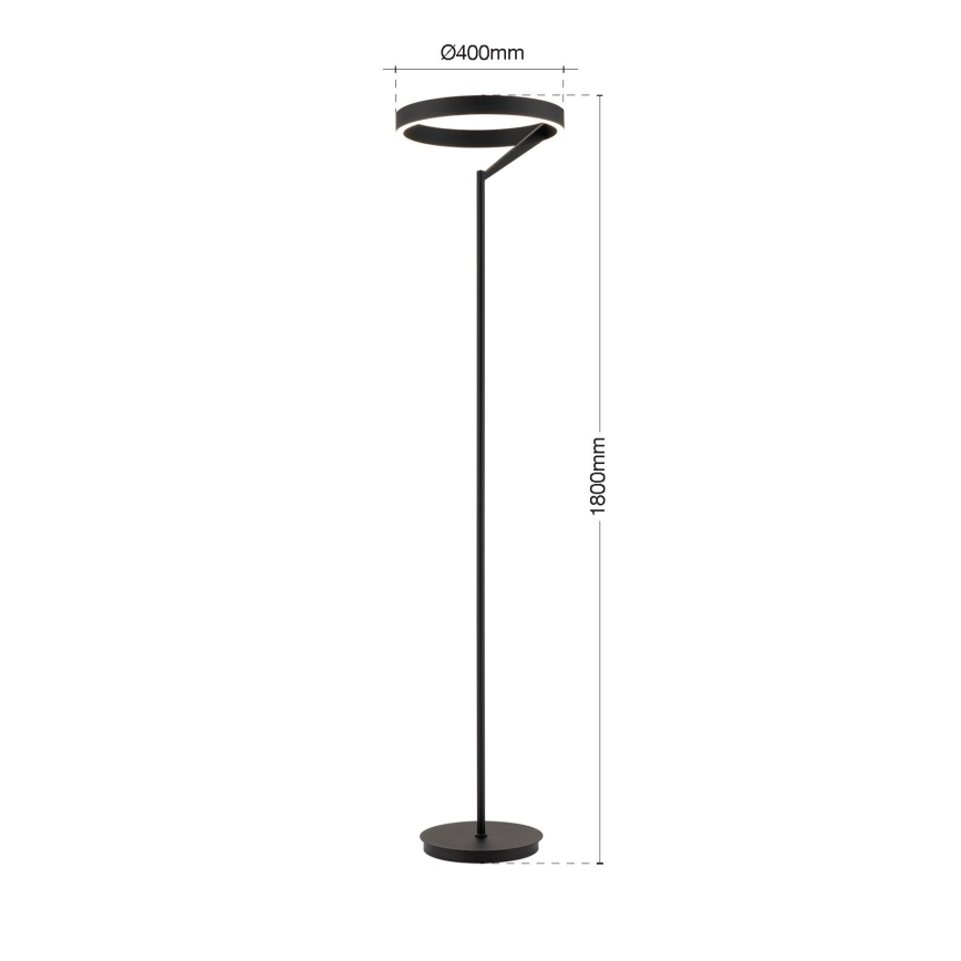 Dæmpbar LED-gulvlampe KOLK LED/40W/230V 2700/4000K sort