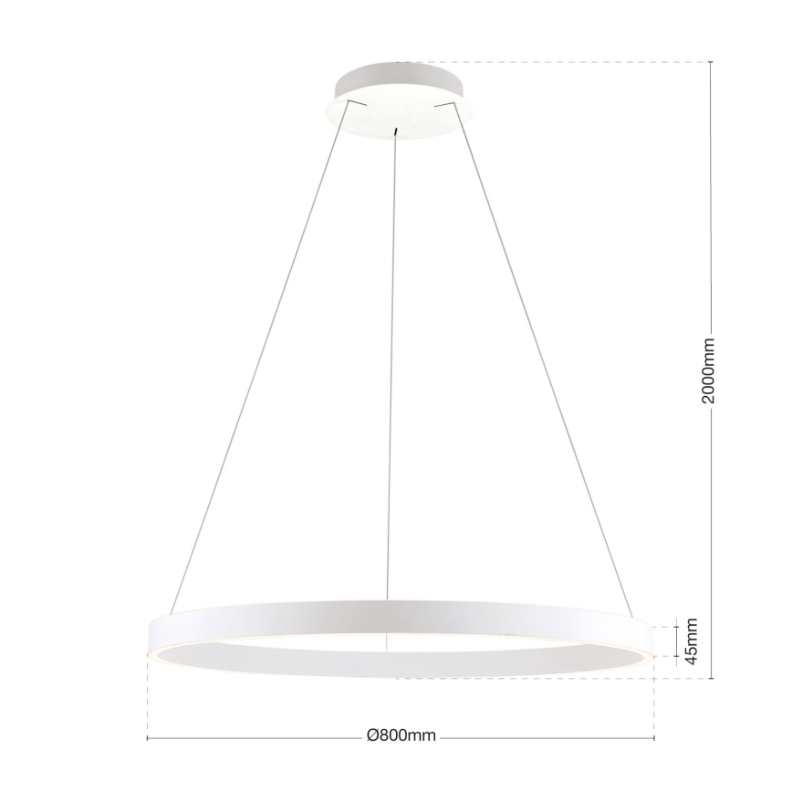 Dæmpbar LED-pendel på wire KOLK LED/80W/230V 2700/3000/4000K Ø 80 cm, hvid