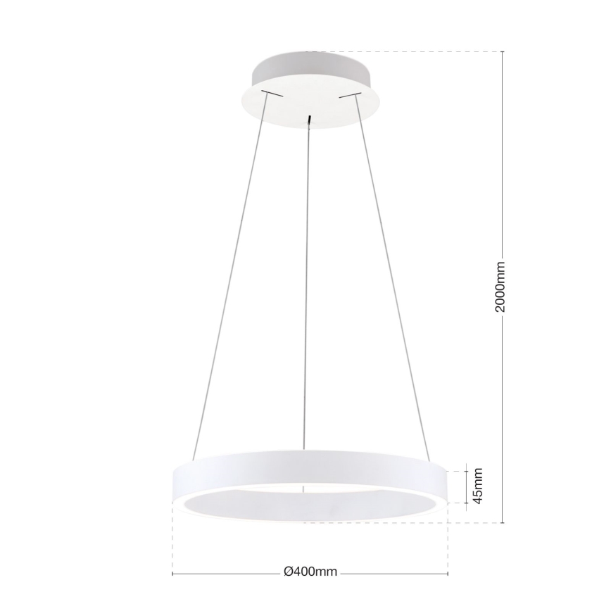 Orion - Dæmpbar LED-pendel på wire KOLK LED/40W/230V 2700/3000/4000K Ø 40 cm hvid